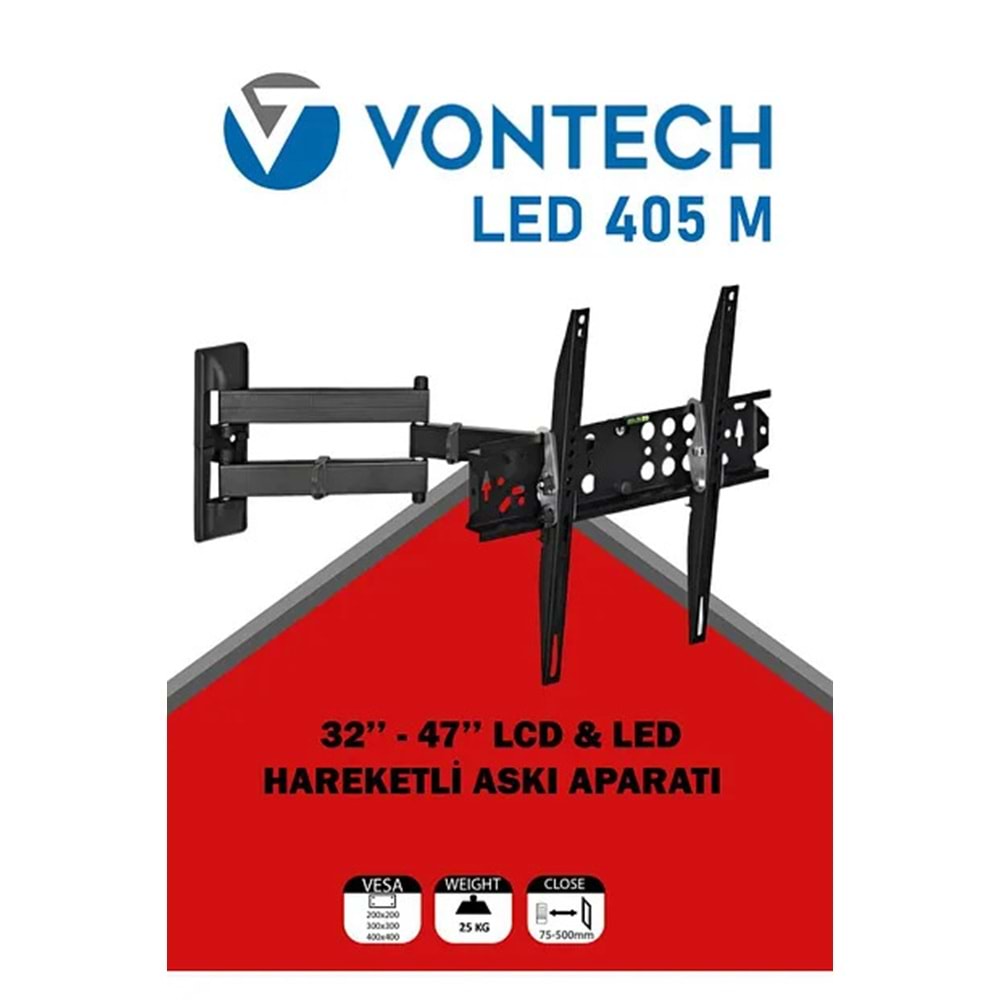 VONTECH LED-405M 32’’ – 47’’ HAREKETLİ LCD TV DUVAR ASKI APARATI