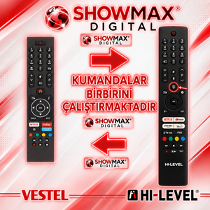 SHOWMAX SX0298 VESTEL NETFLIX BÜYÜK KALIP LCD TV KUMANDA